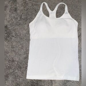 lululemon athletica White Ribbed Racerback Tank